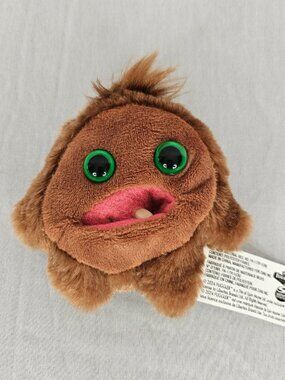 Fuggler Plush Monster | Brown Hairy | Green Eyes | Mini Collectible